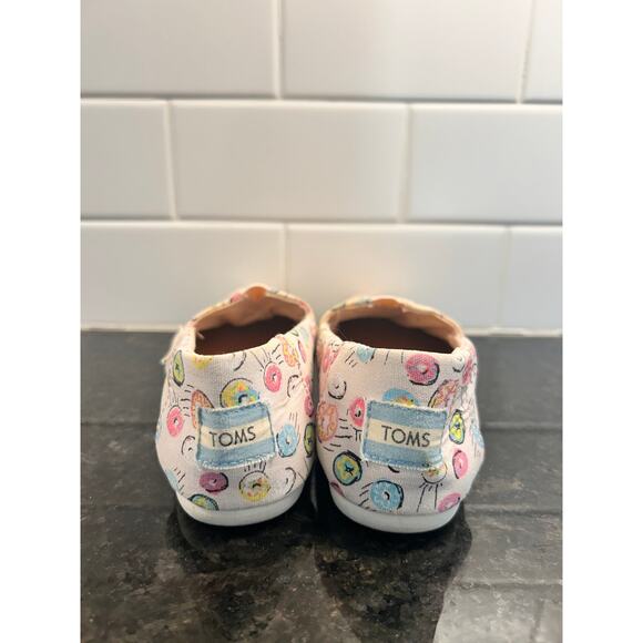 Toms Alpargata Girls Donuts Canvas Slip-On Flat Shoes Summer Multicolor Size 1 - Picture 6 of 10